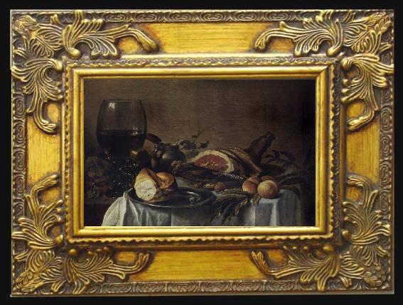 framed  Pieter Claesz Still life with Ham, Ta070